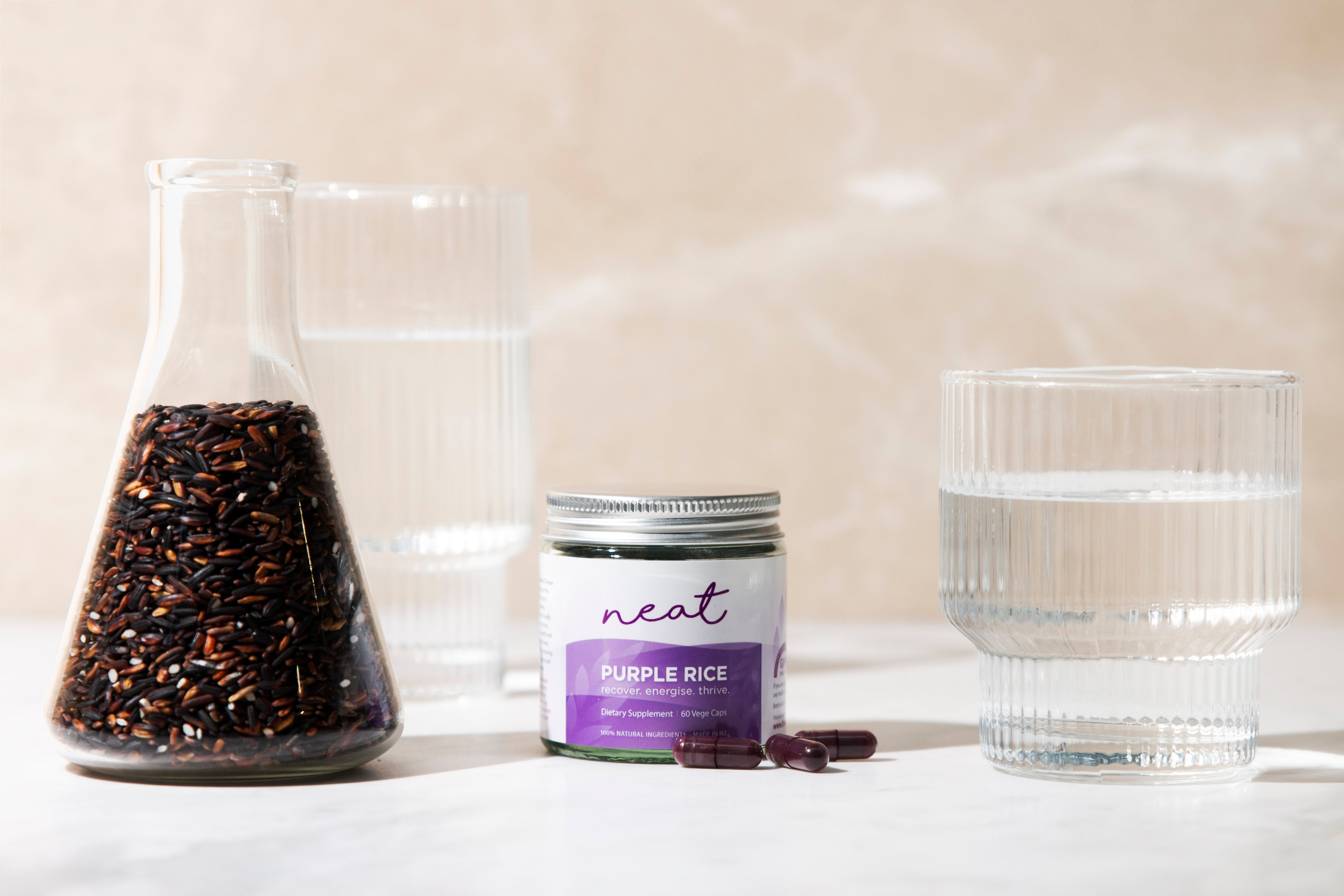 Neat Supplements Trio | Marine Collagen, Keratin & Hyaluronic Acid - Apple Cider Vinegar - Purple Rice Antioxidant