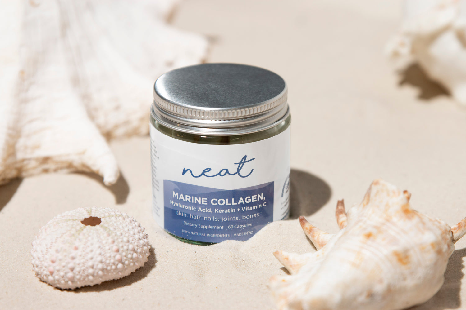 Marine Collagen, Hyaluronic Acid, Keratin and Vitamin C Supplement - 100% Natural