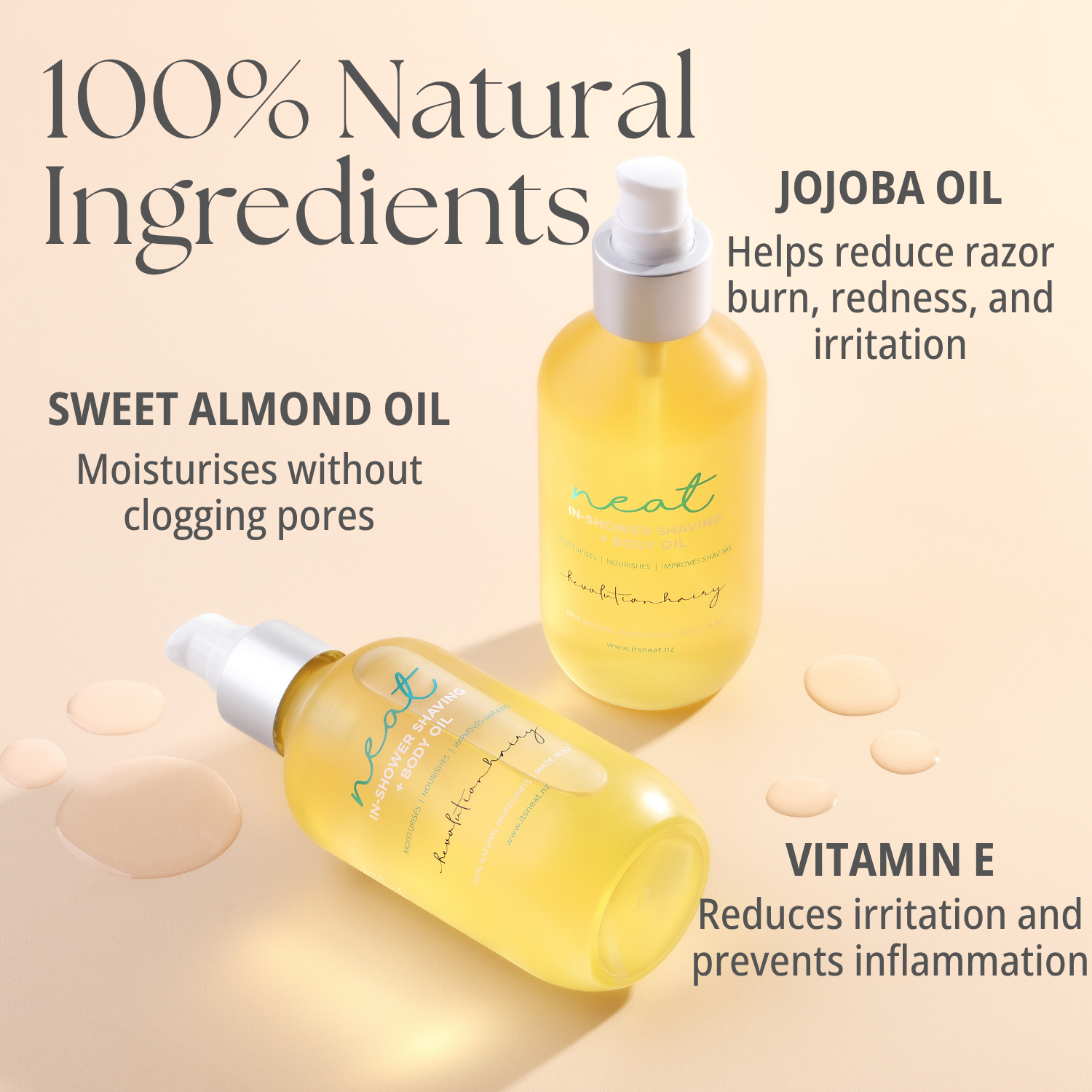 Revolutionary Shower and Shaving Oil - 100% Natural